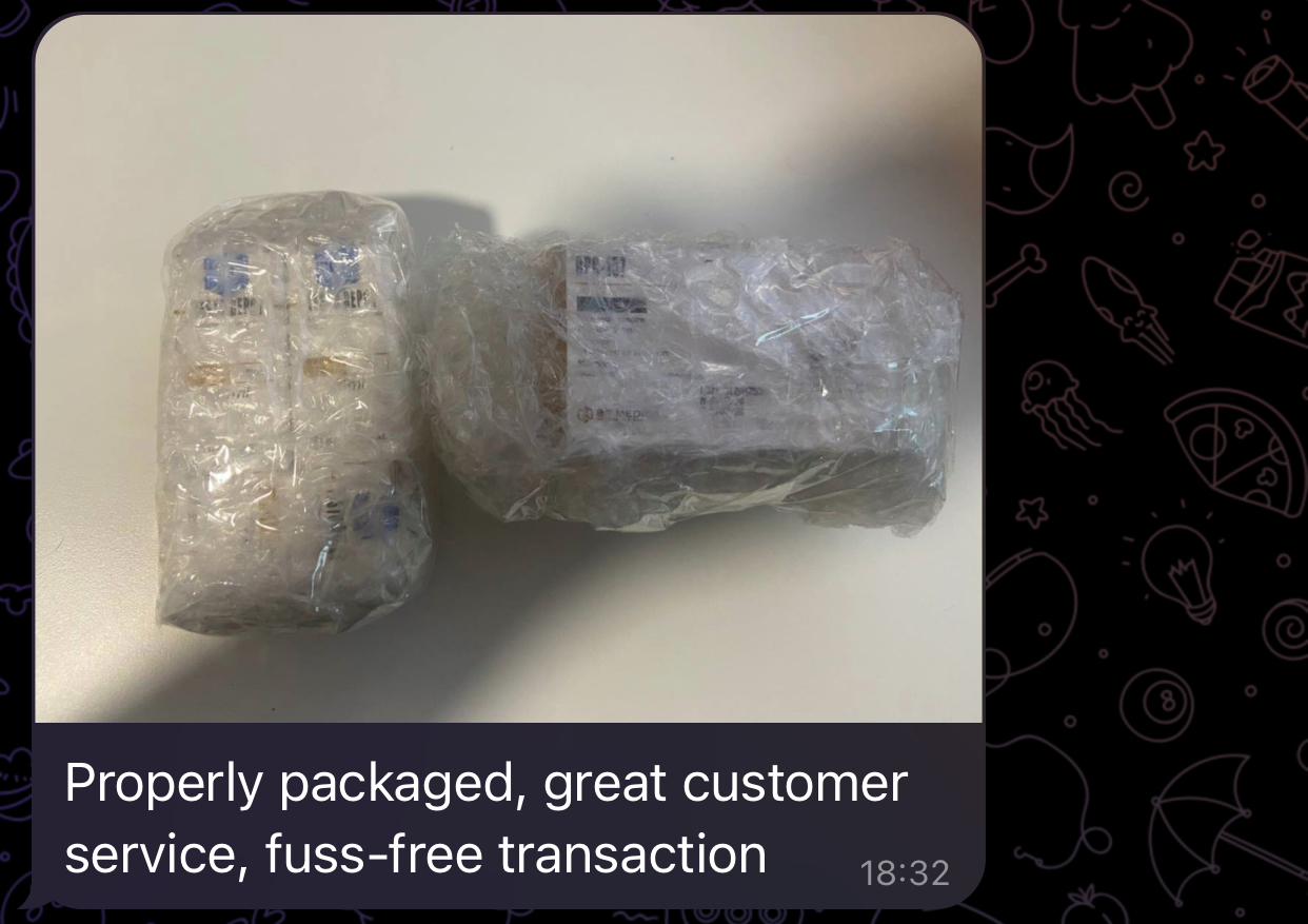 Customer message about the packaging
